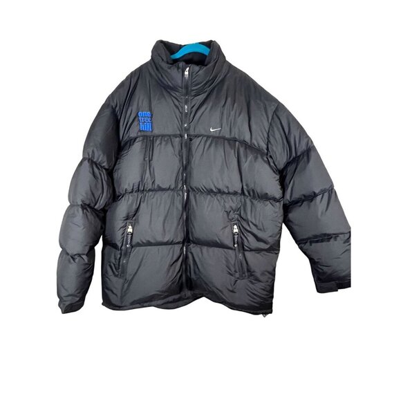 Nike Duck Down Puffer Jacket 2XL Black Bubble Coat Streetwear Quilted Neutral - Picture 1 of 13